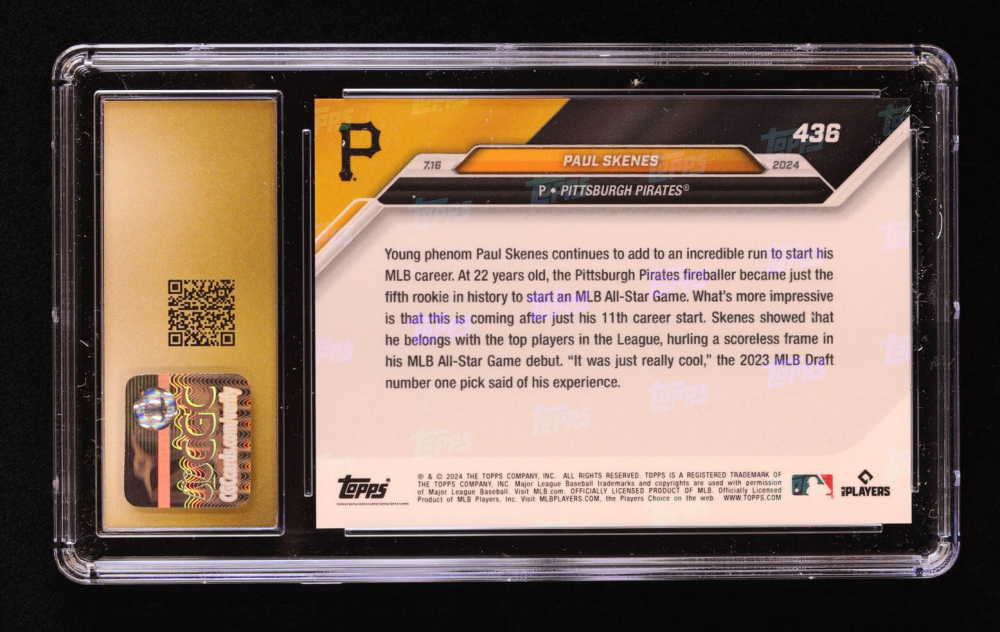 Paul Skenes - Tarjeta 2024 Topps Now #436 Novato (RC) – CGC 10 | Black Label - Image 2