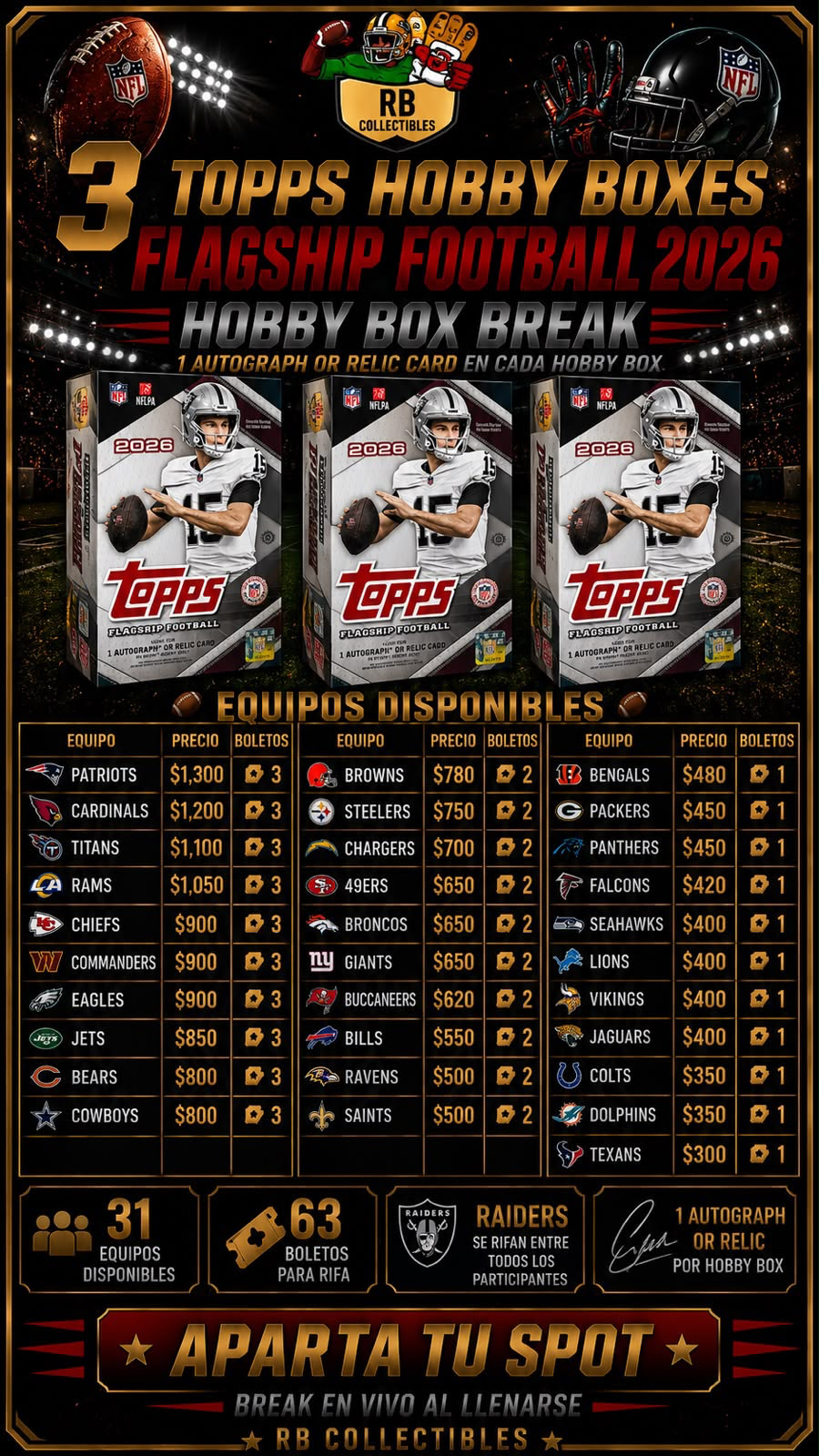 Break #27 NFL | 3 Topps Flagship Football 2026 Hobby Boxes